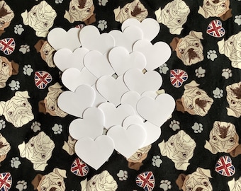 20 Piece Pack of Plain BLANK White Paper Heart Shapes PERFECT for Writing Your Own Positive Affirmations on - Card Making - Junk Journalling