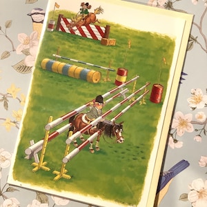 Vintage Humorvolle 'Pferd' Themen Blank jede Anlass Karte - Entworfen von Graham Allen - Pferdeliebhaber Karte - Card To Frame -Niedliche Reiter Karte