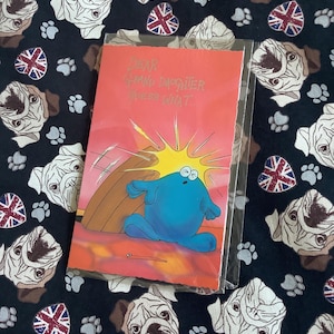 RARO Vintage/Retro 1985 Cartão de aniversário divertido para neta com o personagem Berk de The Trap Door - Série de desenho animado infantil dos anos 1980 - Nostalgia dos anos 80