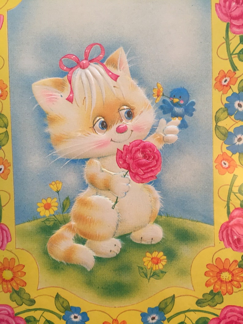 Vintage 1970s Birthday Card for Granddaughter – Cat & Rose Design - Etsy