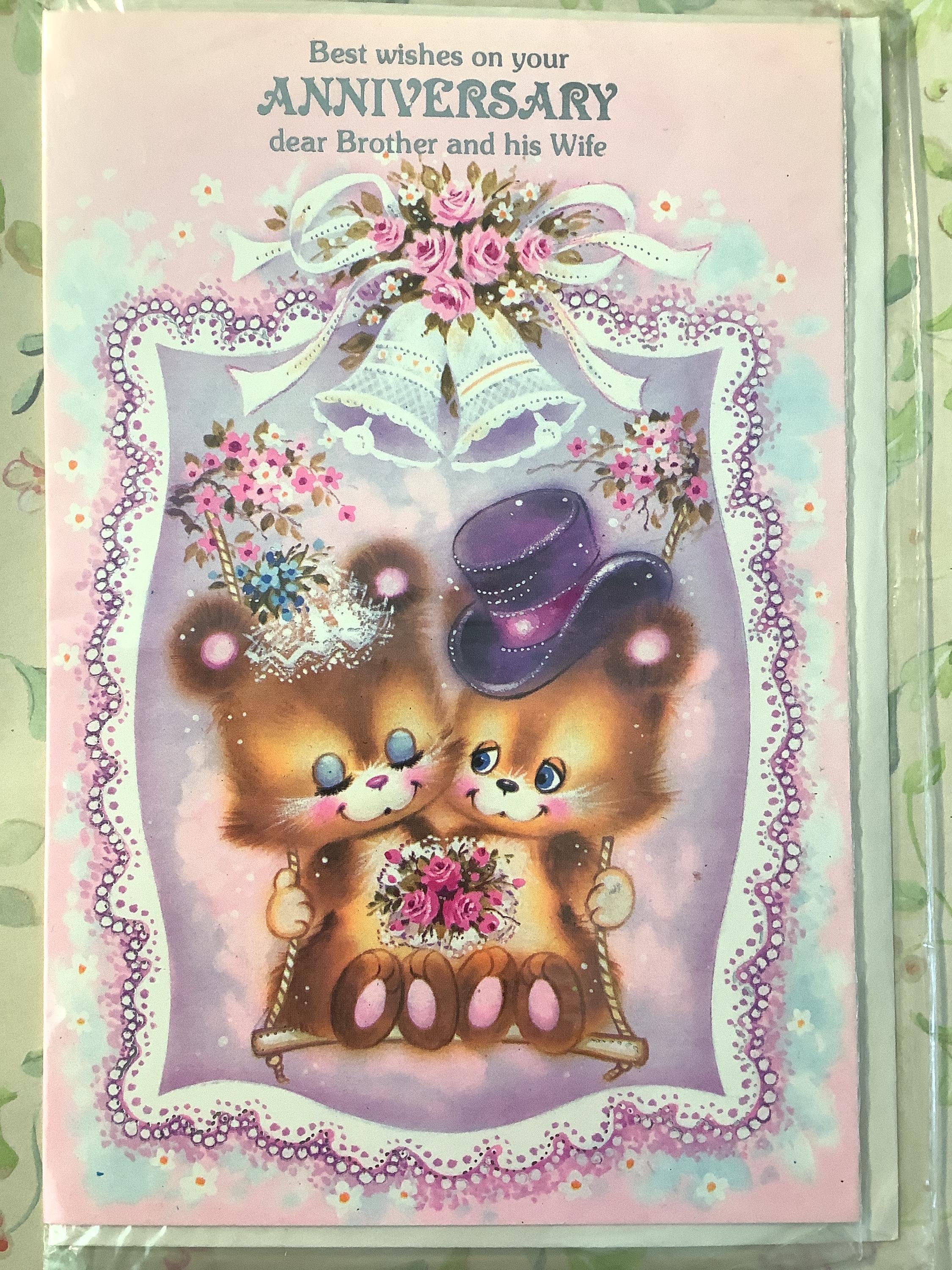 RARE Vintage Circa 1970s Anniversary Card for A Dear Brother and His ...