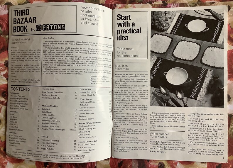 RARE Vintage 1970s Patons No 156 'third Bazaar Book' Knitting Pattern ...