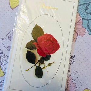 VERY RARE Original Vintage Circa 1970s Wedding 'Acceptance' Card -STUNNING Red Rose Photocard- Perfect Acceptance Card For A Vintage Wedding