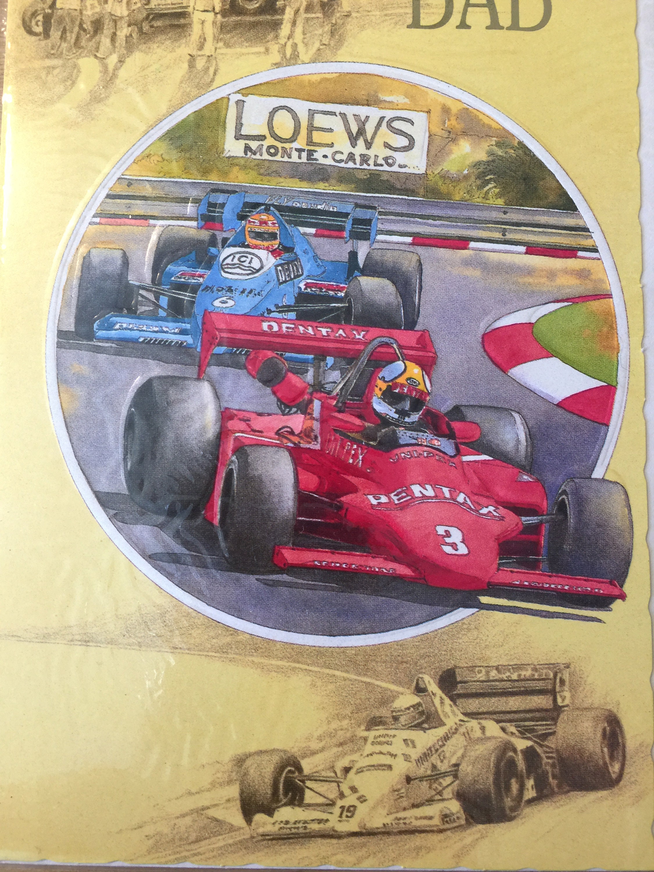 RARE Vintage/retro 1980s Motor Racing Themed 'happy Birthday Wishes to ...