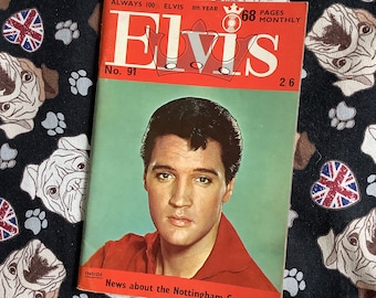 Rare Vintage August 1967 Elvis Monthly Magazine - Eighth Year - Issue No 91 -68 Pages of Elvis Photographs & Articles -Fun, Elvis Lover Gift