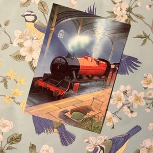RARO E FAVOLOSO Vintage/Retro Collection '86 'Belated Birthday Card' con disegno di treno a vapore rosso - Biglietto d'auguri per amici/parenti amanti del treno a vapore