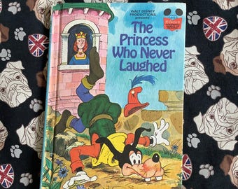 Vintage 1974 'The Princess Who Never Laughed' Walt Disney Book in Hardback -Nostalgic Birth Year Gift - Fun, Goofy Lover Picture Book Gift
