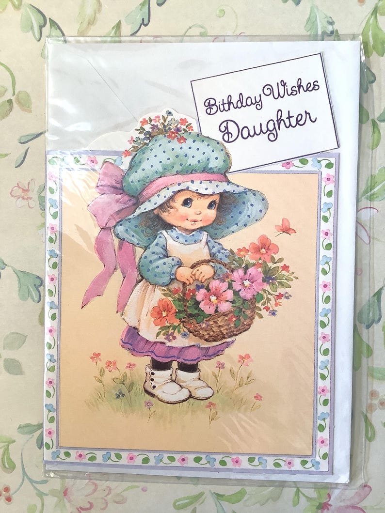 RARE Vintage Circa 1970s ' Birthday Wishes Daughter' Card - Sweet ...