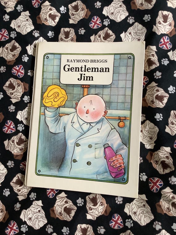 RARE Vintage 1980 'Gentleman Jim' Hardback Book by Raymond Briggs - Nostalgic Graphic Novel - Cartoon Story Book -Birth Year Gift -Misshapen