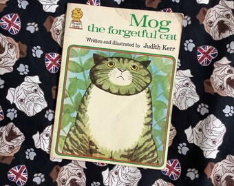 ZELDZAME Vintage 1975 'Mog the vergeetachtige kat' van Judith Kerr in Paperback - geliefd exemplaar! - Nostalgie - Kattenprentenboek - Verhaaltjesboek voor het slapengaan