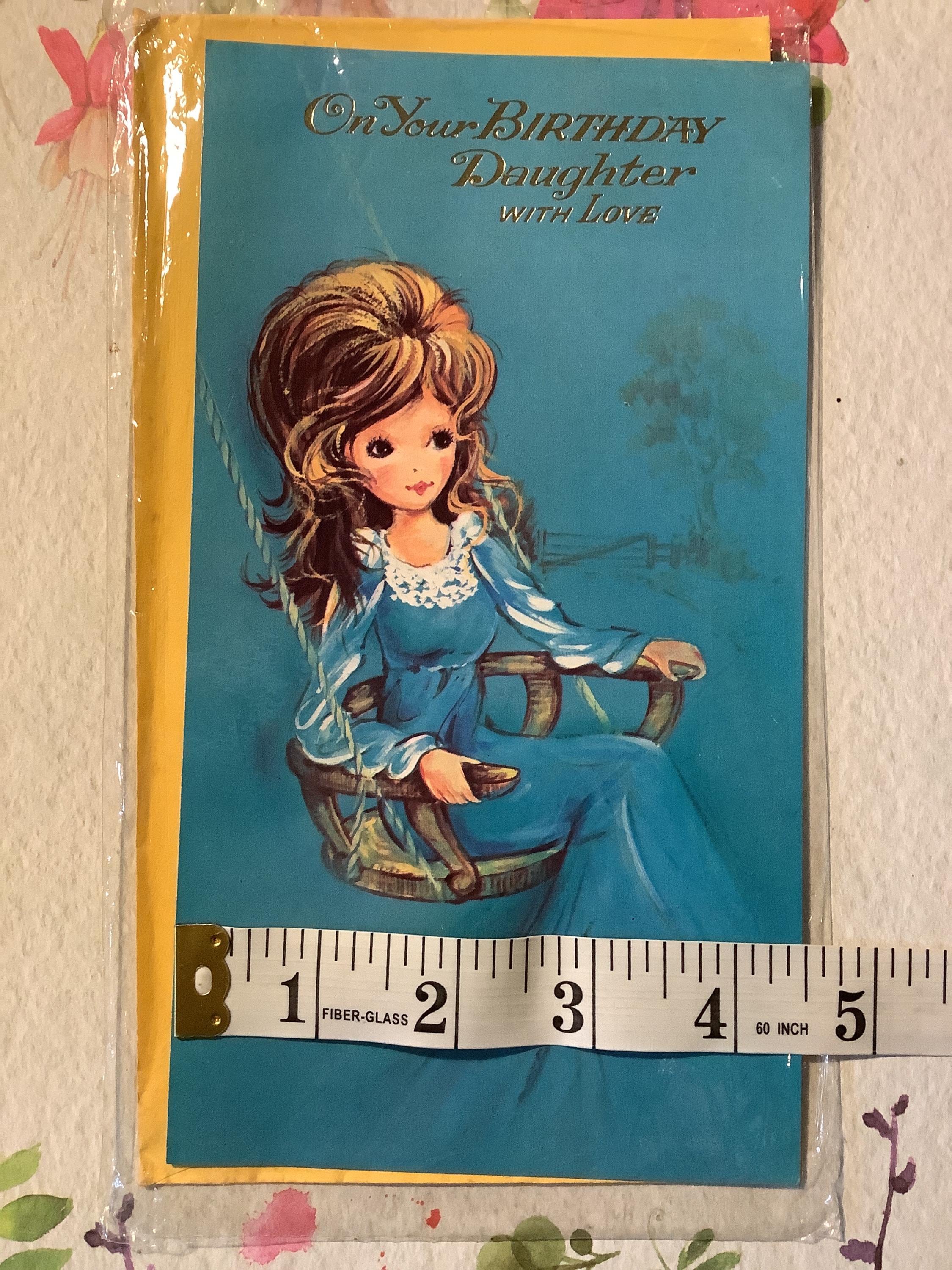 RARE Vintage Circa 1970s Daughter Birthday Card - STUNNING Girl in a ...
