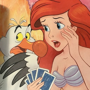 Bellissimo libro vintage del 1992 "La Sirenetta: Il forziere del tesoro 'A Slippery Deck'" con copertina rigida - Divertente regalo di compleanno Disney - Regalo per i fan di Ariel immagine 9