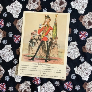 Uiterst ZELDZAME Vintage jaren 1970 jonge onderluitenant Chimera Postal Prints Blank Noteboard Army & Navy Drolleries c1880 door Major Seccombe -Gift