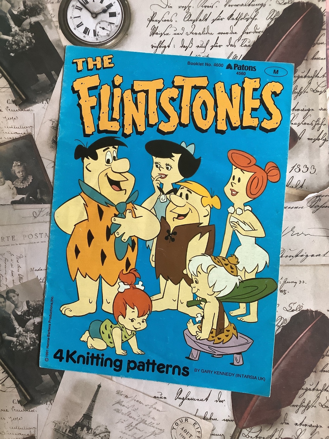 RARE Vintage 1991 the Flintstones' 4 Knitting Patterns by -  Hong Kong