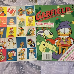 EXTREMELY Rare Vintage December 1992 &#39;Garfield&#39; Comic - Complete With FREE Xmas Gift Tags! - Christmas Issue - Fun, Nostalgic Gift for a Fan