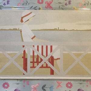 Cartão em branco com design muito raro, vintage 1983, 'Printemps A Venise', do artista Aldo Andreolo - Cartão inspirado na década de 1920 - Cartão de aniversário divertido - Cartão para emoldurar