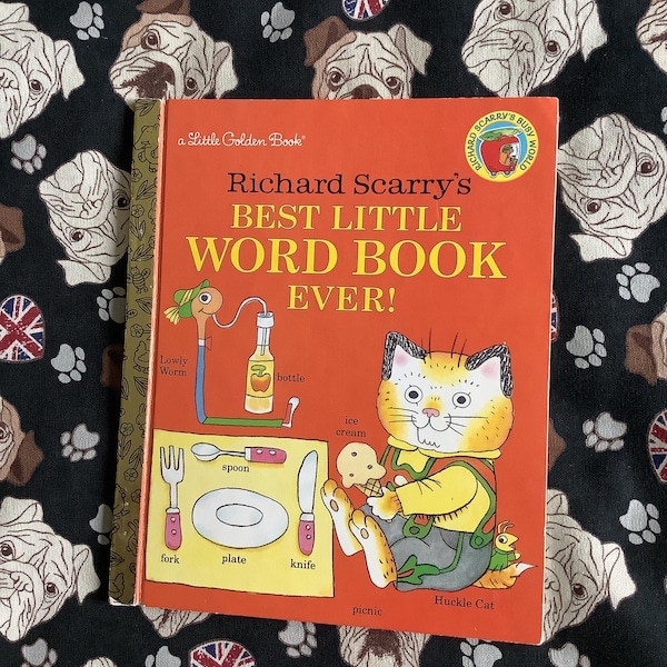 1992 Vintage Richard Scarry Best Little Word Book Ever a Little Golden Book in Hardback - Home Schooling - Fun Educational Picture Book Gift