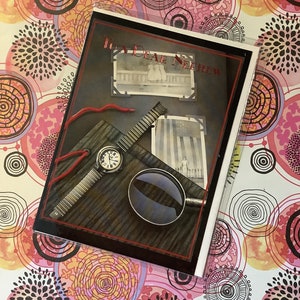 Cartão de aniversário raro vintage da década de 1980 "Para um sobrinho querido" - Relógio, fotos e design de álbum de fotos - Cartão divertido e nostálgico - Doce saudação dentro