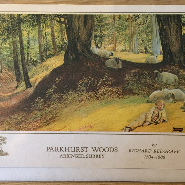 RARE Vintage Circa 1970s 'Happy Birthday' Card - Parkhurst Woods, Arbinger Surrey by Richard Redgrave (1804-1888) Design - Art Lover Card