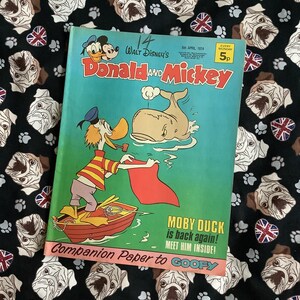 Rare Vintage 6th April 1974 Walt Disney&#39;s &#39;Donald and Mickey&#39; Magazine - Packed full of Comic Strip Stories - Fun Disney Fan Birth Year Gift