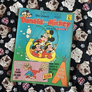 Rare Vintage 27th July 1974 Walt Disney&#39;s &#39;Donald and Mickey&#39; Magazine - Packed full of Comic Strip Stories -Fun Disney Fan Birth Year Gift