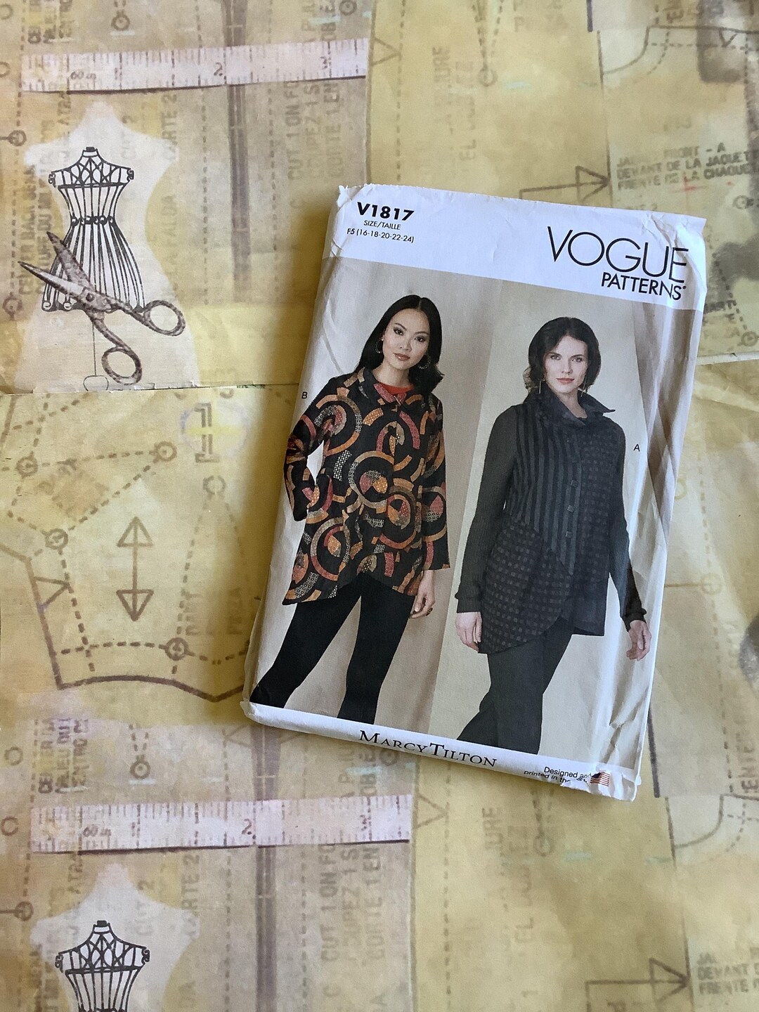 Gab Patterns Uncut 2021 Vogue 'marcy Tilton' Sewing Pattern No V1817 Misses' Jacket ...
