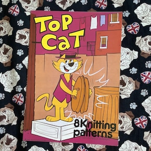 RARE Vintage 1988 &#39;Top Cat&#39; & Friends 8 Knitting Patterns By Gary Kennedy (Intarsia) Children&#39;s and Adult Jumpers/Sweaters Sizes 24&quot; to 44&quot;