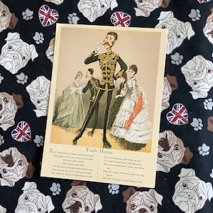 Estremamente RARO vintage anni '70 'Decimo Ussaro' Chimera Stampe postali Blank Noteboard Army & Navy Drolleries c1880 del Maggiore Seccombe - Regalo divertente