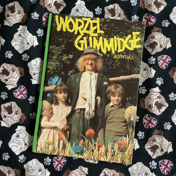 RARE Vintage 1982 'Worzel Gummidge Annual in Hardback - Childhood Nostalgia  -Short Stories/Comic Strip Stories/Photographs/Articles -80s TV