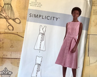 NEW Uncut 2020 Simplicity Sewing Pattern S9137 for Misses' Dresses with Cross Front or Back in Sizes 16-24 - Wardrobe Staple Dress - Supply