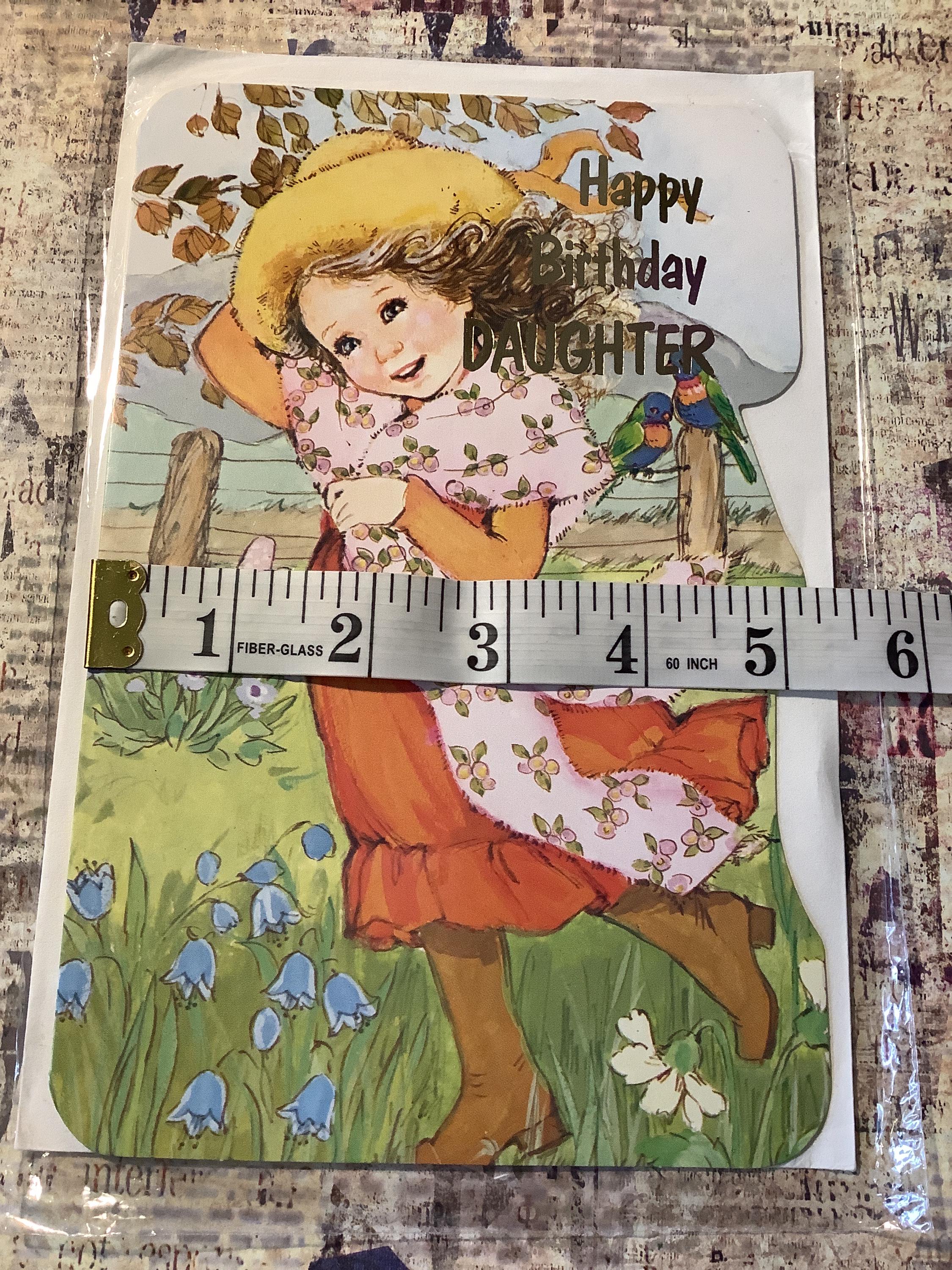 RARE Vintage Circa 1970s 'happy Birthday Daughter' Card Cute '70s Style ...