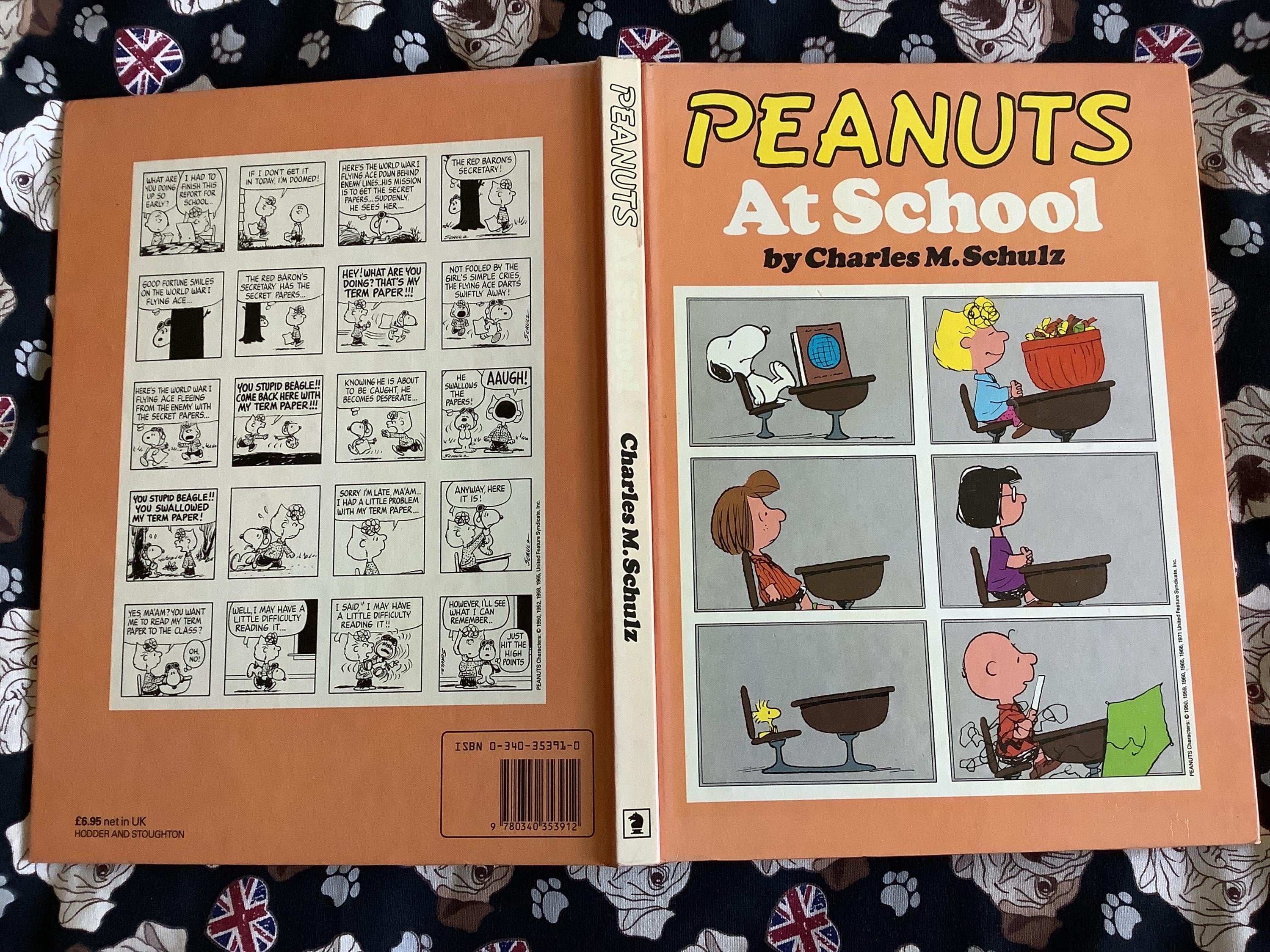 Rare 1982 Peanuts at School Hardback Book by Charles M. Schulz
