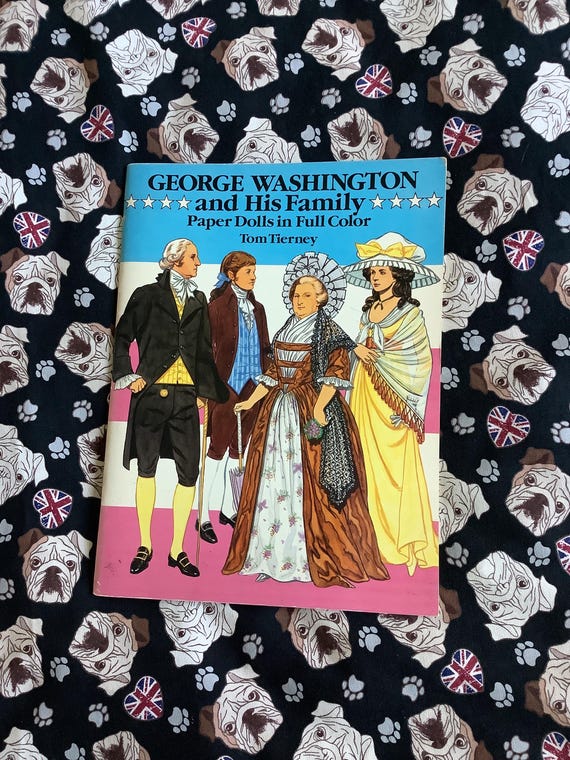 Vintage 1989 Tom Tierney George Washington and His Family Paper