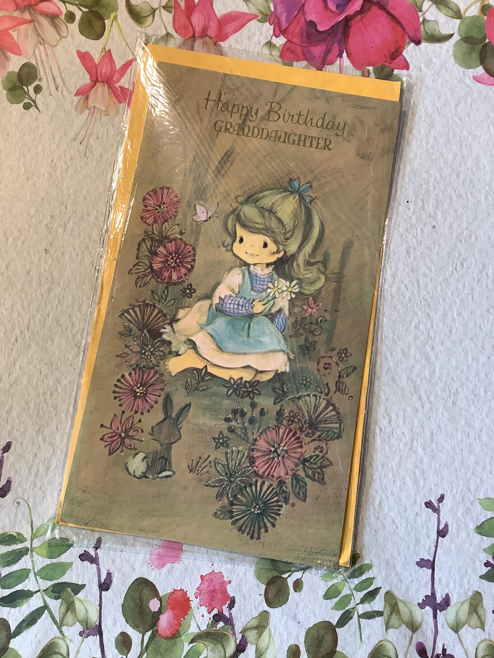 RARE Vintage Circa 1970s Happy Birthday Granddaughter Card - STUNNING ...