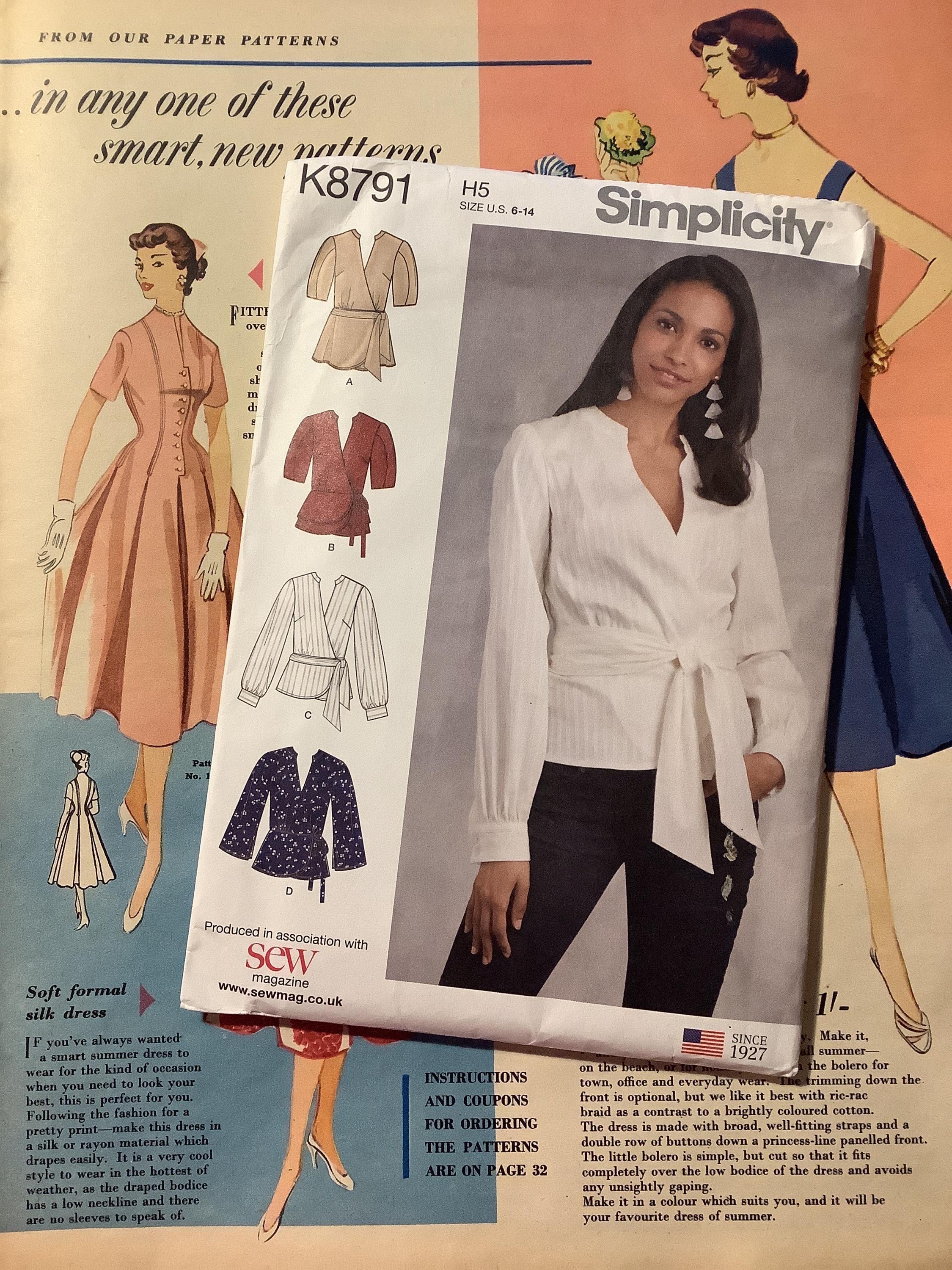 Uncut 2019 Simplicity Sewing Pattern K8791 for Misses' Wrap Top