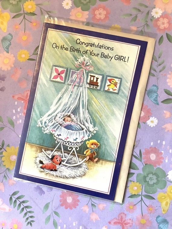 Carte de voeux à la naissance pour les filles 5pcs-60-B0001