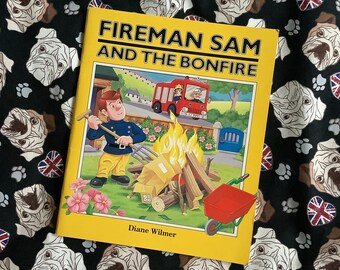 Vintage 1988 'Fireman Sam And The Bonfire' Book in Paperback by Diane Wilmer - Collectable Book - Nostalgic Birthday Gift - Fun Fireman Gift