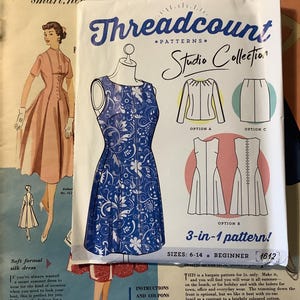 Uncut threadcount Sewing Pattern 1612 - 3-In-1 Wardrobe Builder Pattern -Jacket, Dress & Skirt in Sizes 6-14 -Beginner Level Pattern -Supply