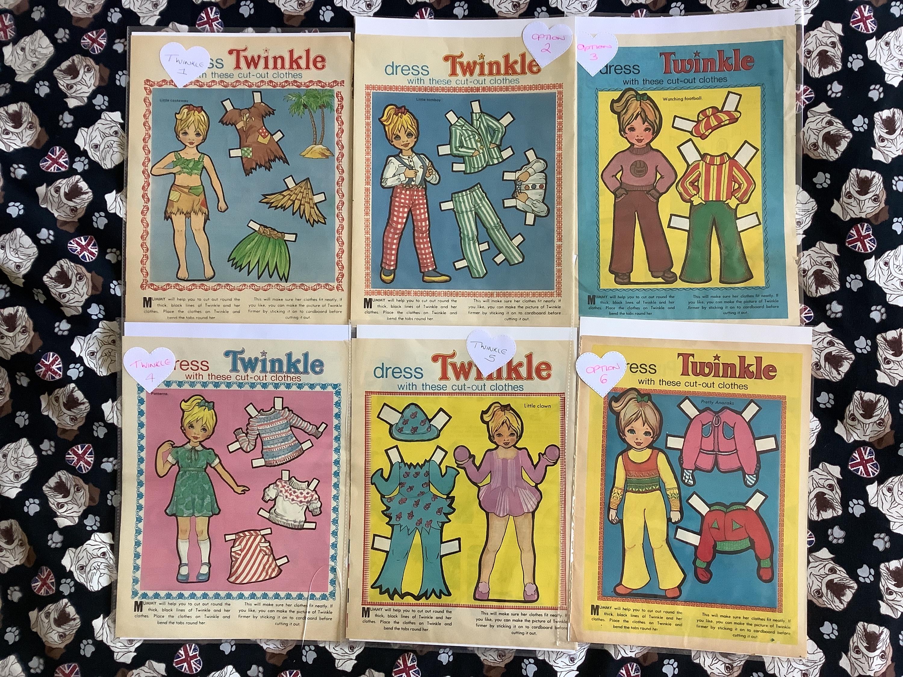 RARE Vintage 1970s & 80s Twinkle Paper Doll Pages With Cut-out