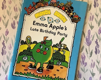 RARE Vintage 1984 Munch Bunch 'Emma Apple's Late Birthday Party' Little Paperback Book - Fun, Very Retro Picture Book - 1980s Nostalgic Gift