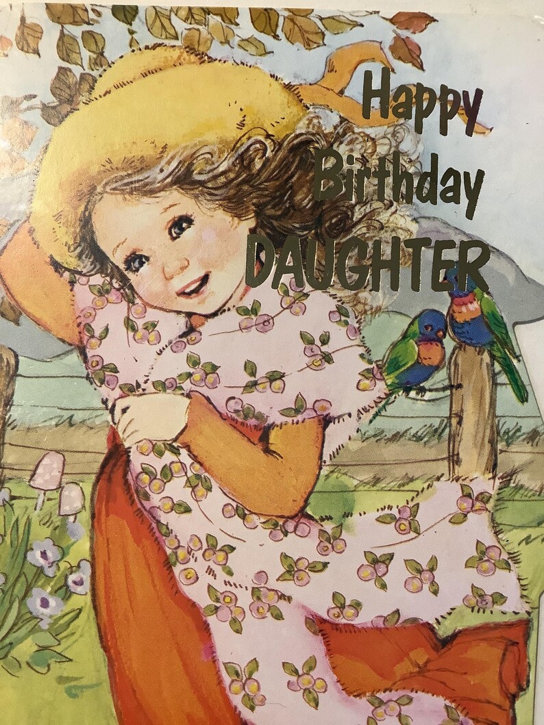 RARE Vintage Circa 1970s 'happy Birthday Daughter' Card Cute '70s Style ...