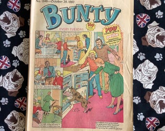 Rare Vintage October 29, 1983 Bunty For Girls Comic No 1346 - Childhood Nostalgia - The Four Marys - Reader Copy as Lettering Coloured-in