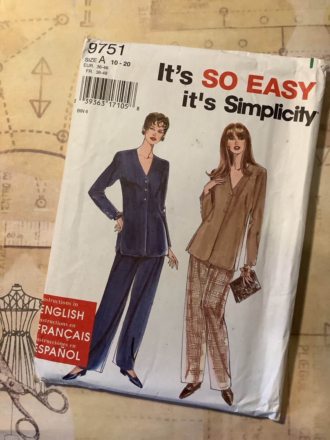 RARE Vintage Uncut 1996 'it's so Easy' Simplicity Pattern No 9751 for ...