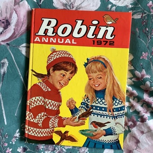 RARE Vintage Children&#39;s Book &#39;Robin Annual 1972&#39; in Hardback - Nostalgic Gift -Retro Book Gift -Nutty Noddle, Bizzy Beaver, Mokey The Donkey