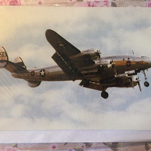 Extremadamente RARE Vintage 'The 'MATS' Connie - Duxford Julio 1998' Tarjeta fotográfica en blanco para enmarcar - Fondo benévolo de la RAF -Avión militar de la Fuerza Aérea de EE. UU.
