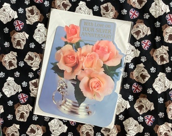 Vintage 70s Anniversary Card: Pink Roses Greeting (unsigned) - Etsy