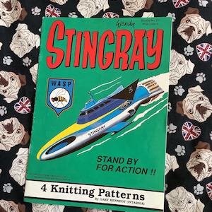 RARE Vintage 1993 &#39;Stingray&#39; 4 Knitting Patterns By Gary Kennedy (Intarsia) Children&#39;s and Adult Jumpers/Sweaters in Sizes 24&quot; to 44&quot;-MARKED