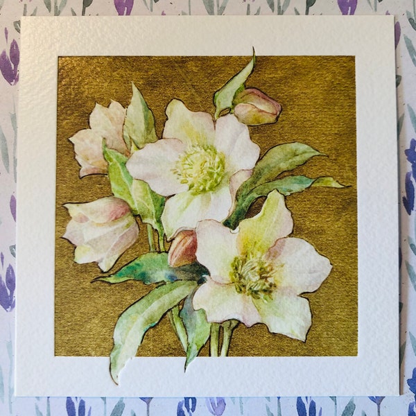 STUNNING 'Lenten Roses' by Margaret W. Tarrant (1888-1959, British) Blank Pretty Floral Greetings Card -Junk Journal Filler -A Card To Frame