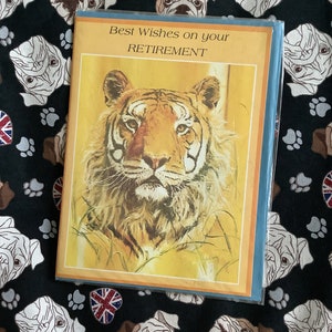 UITERST ZELDZAME Vintage/Retro Circa jaren 1970 'Beste wensen voor uw pensioen' kaart - Prachtig Tiger Design door Phil Prentice - Leuke Tiger Lover Card