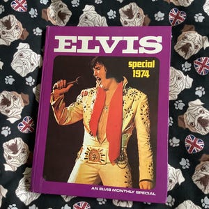 RARE Vintage 1974 &#39;Elvis Special&#39; Hardback Book Packed full of Photos, Articles & more - Elvis Presley Fan Nostalgic Book Gift - Retro Gift